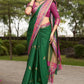 Attractive Contrast Border Green Kanjivaram Silk Saree