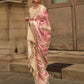 Baby Pink Colour Satin Silk Handloom Saree