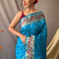 Beautiful Sky Blue Colour Paithani Soft Silk Saree