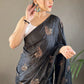 Black Colour Traditional Wear Designer Soft Silk Saree