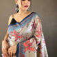 Blue Colour Kalamkari Digital Printed Silk Saree