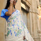 Cream Colour Printed Designer Satin Silk Saree