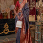Dark Blue Colour Traditional Handloom Weaving Silk Saree