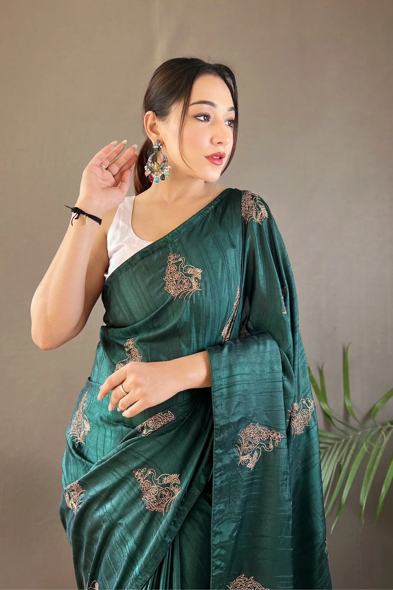 Dark Green Colour Traditional Wear Designer Soft Silk Saree
