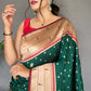 Dark Green Colour Traditional Wear Paithani Silk Saree