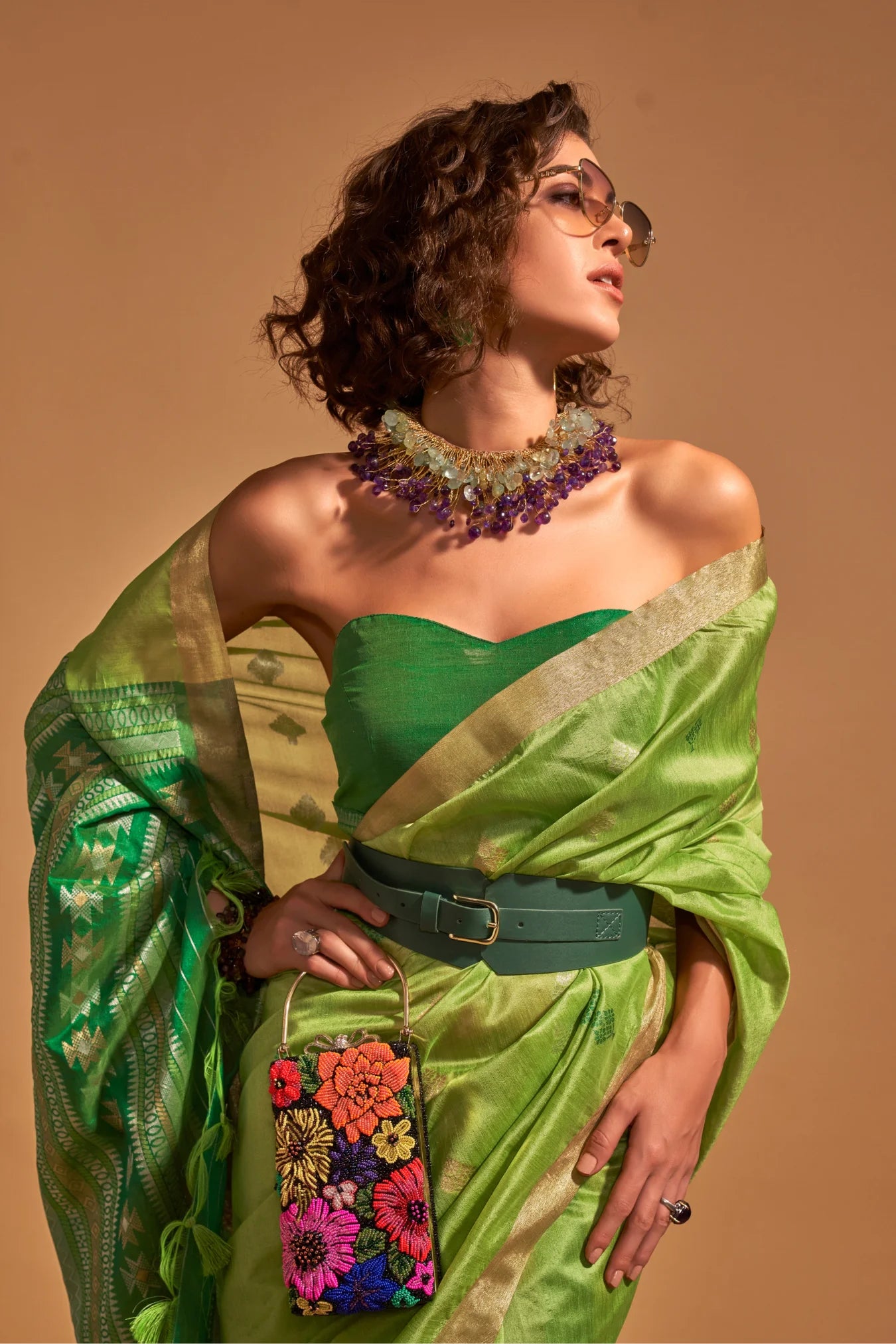 Green Colour Handloom Woven Silk Saree 