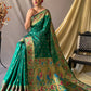 Green Colour Paithani Soft Silk Saree 