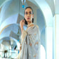 Grey Colour Wedding Wear Fancy Zari Woven Organza Silk Saree
