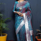 Grey Colour Zari Woven Paithani Soft Silk Saree