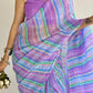 Lavender Colour Designer Ethnic Sequin Party Wear Silk Saree