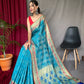 Light Blue Colour Zari Woven Patola Silk Saree 