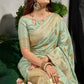 Light Green Colour Floral Woven Design Kanjivaram Silk Saree