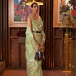 Light Green Colour Festive Wear Linen Silk Saree