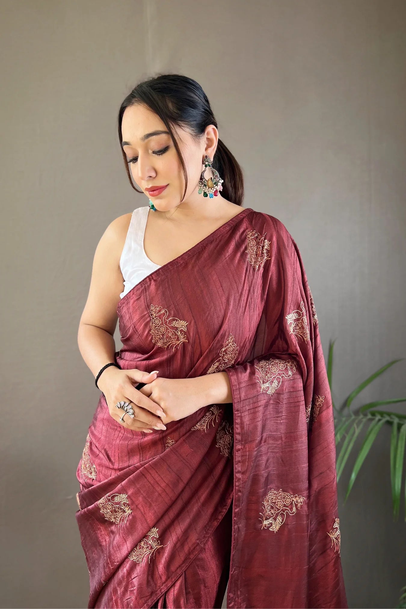 Maroon Colour Traditional Wear Designer Soft Silk Saree