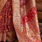 Maroon Colour Zari Woven Chanderi Banarasi Silk Saree