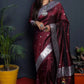 Maroon Colour Zari Woven Paithani Soft Silk Saree