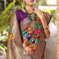 Multicolour Pure Kanjivaram Soft Silk Saree