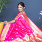 Pink Colour Paithani Kanjivaram Soft Silk Saree