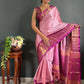 Pink Colour Jacquard Woven Cotton Silk Saree
