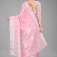 Pink Colour Ready To Wear Linen Cotton Silk Saree