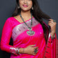 Pink Colour Zari Woven Paithani Soft Silk Saree