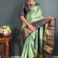 Pista Green Colour Jacquard Woven Cotton Silk Saree