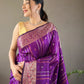 Purple Colour Kanjivaram Lining Zari Weaving Designer Silk Saree