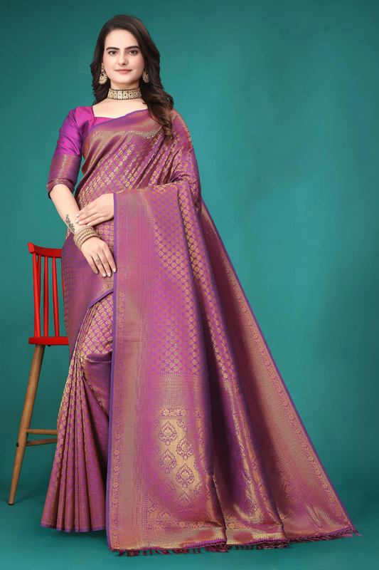 Purple Colour Kanjivaram Silk Saree