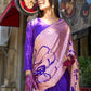 Purple Colour Printed Designer Satin Silk Saree