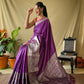 Purple Colour Silver Weaving Kanjivaram Silk Saree