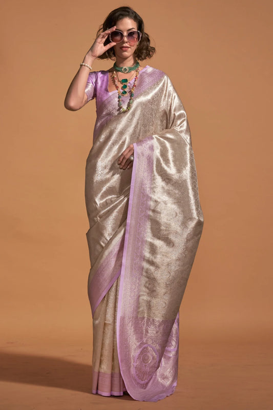 Purple Colour Traditional Woven Designer Kanjivaram Silk Saree