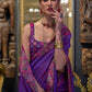 Purple Colour Zari Woven Bollywood Style Organza Silk Saree