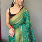Rama Green Colour Patola Silk Saree 