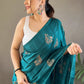 Rama Green Colour Traditional Wear Designer Soft Silk Saree 