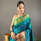 Rama Green Colour Zari Woven Paithani Silk Saree