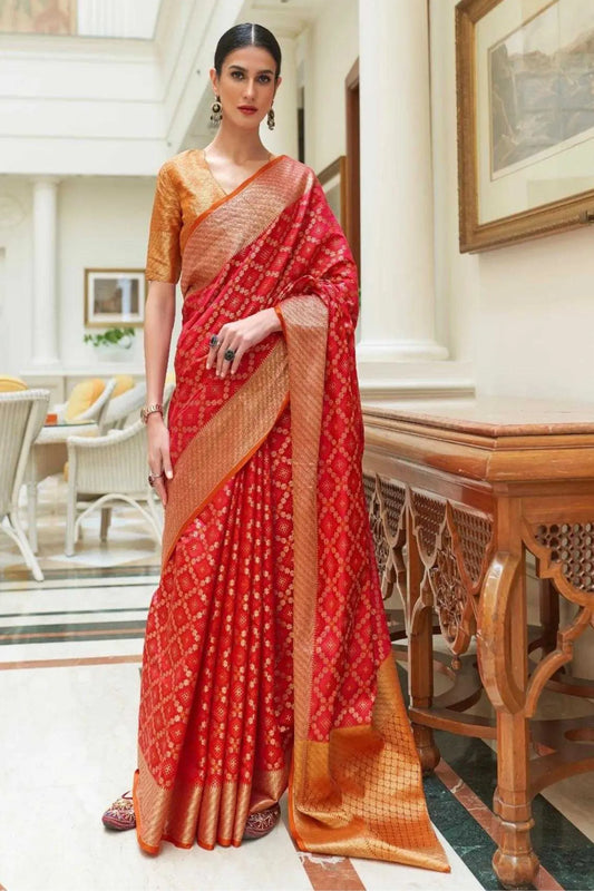 Red Colour Handloom Weaving Patola Silk Saree 