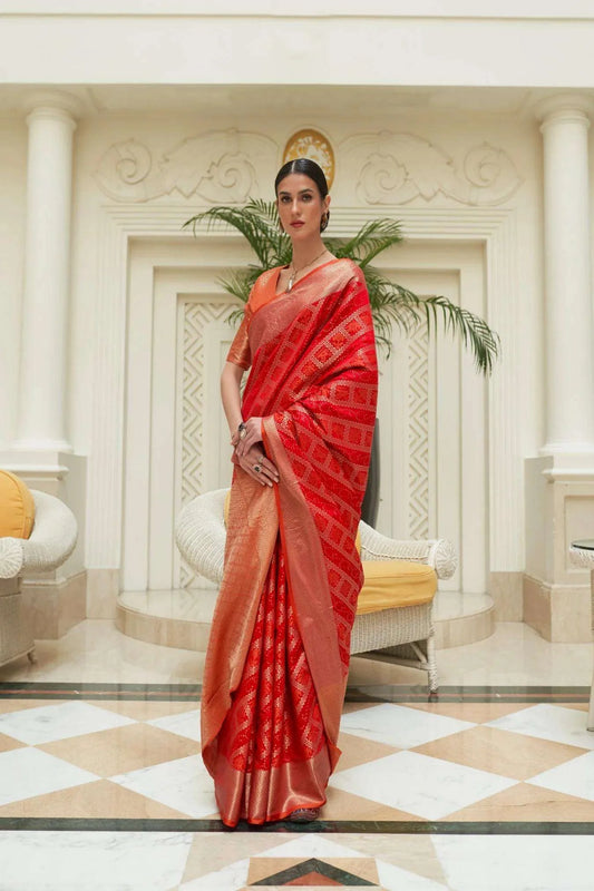 Red Colour Traditional Party Wear Patola Silk Saree