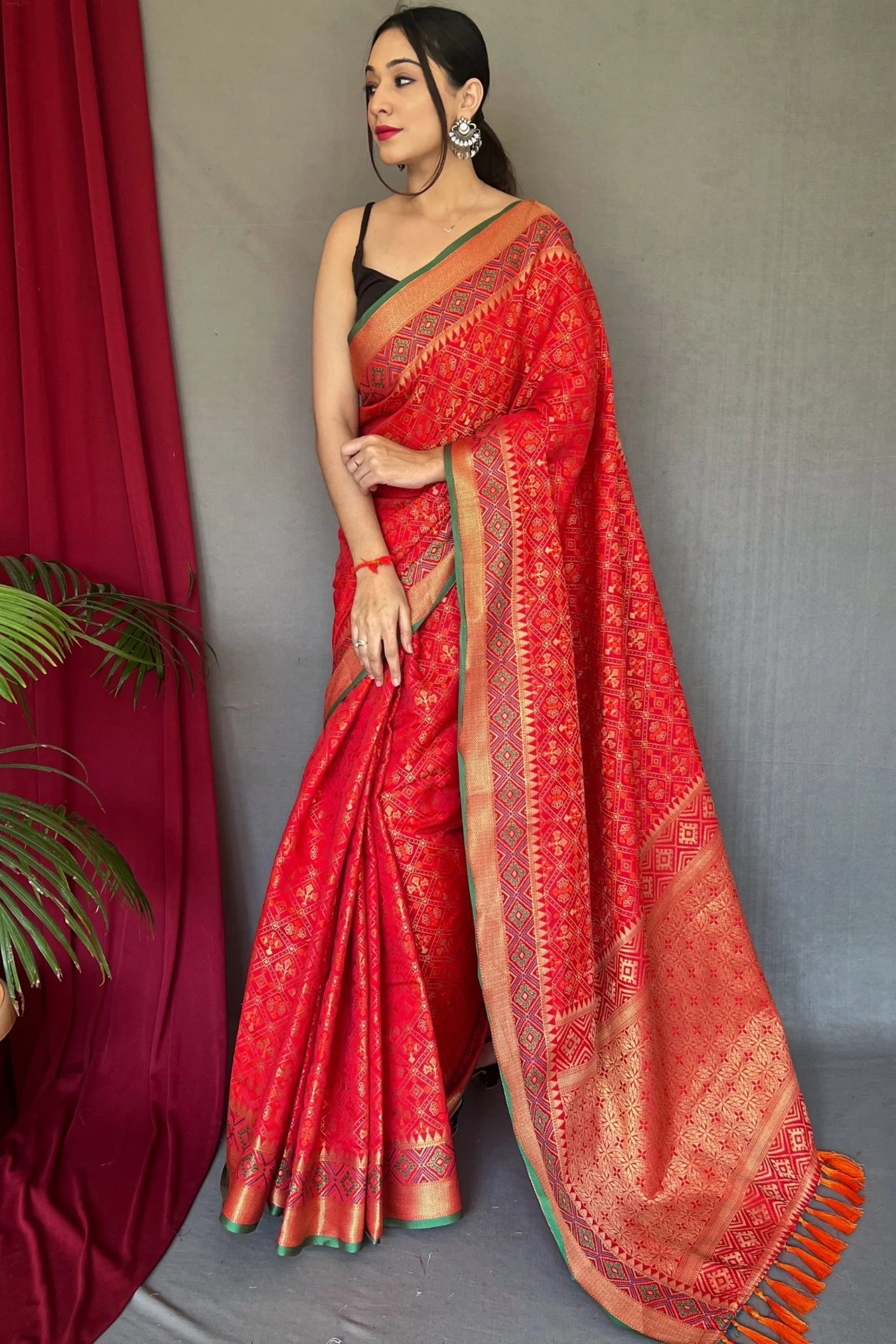 Red Colour Woven Patola Silk Saree