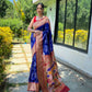 Royal Blue Colour Zari Woven Soft Paithani Silk Saree 