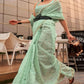 Sea Green Colour Handloom Woven Cotton Silk Saree 