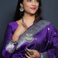 Violet Colour Zari Woven Paithani Soft Silk Saree