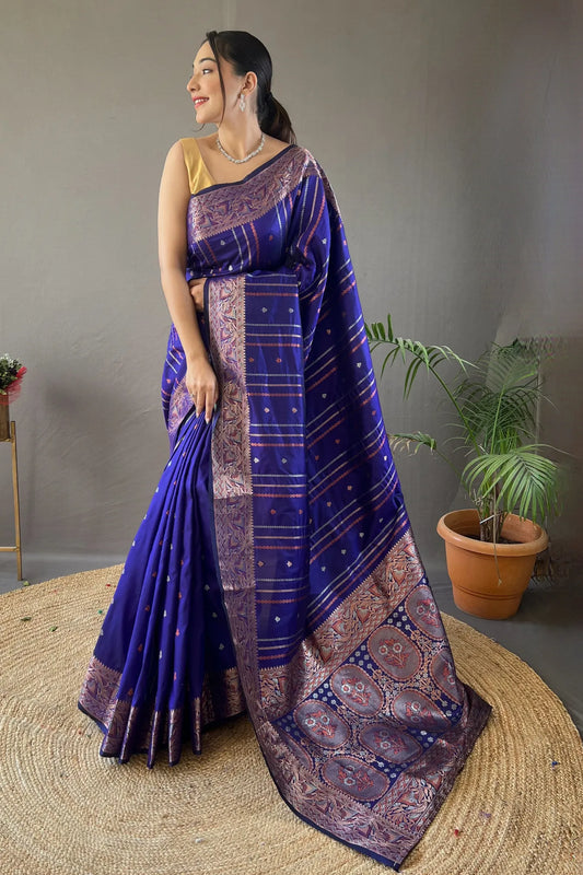 Wine Colour Kanjivaram Lining Zari Weaving Designer Silk Saree