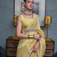 Yellow Colour Handloom Woven Linen Silk Saree