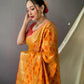 Yellow Colour Meenakari Woven Patola Silk Saree
