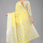 Yellow Colour Ready To Wear Linen Cotton Silk Saree