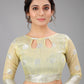 Yellow Colour Ready To Wear Linen Cotton Silk Saree