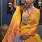 Yellow Colour Zari Woven Bollywood Style Organza Silk Saree