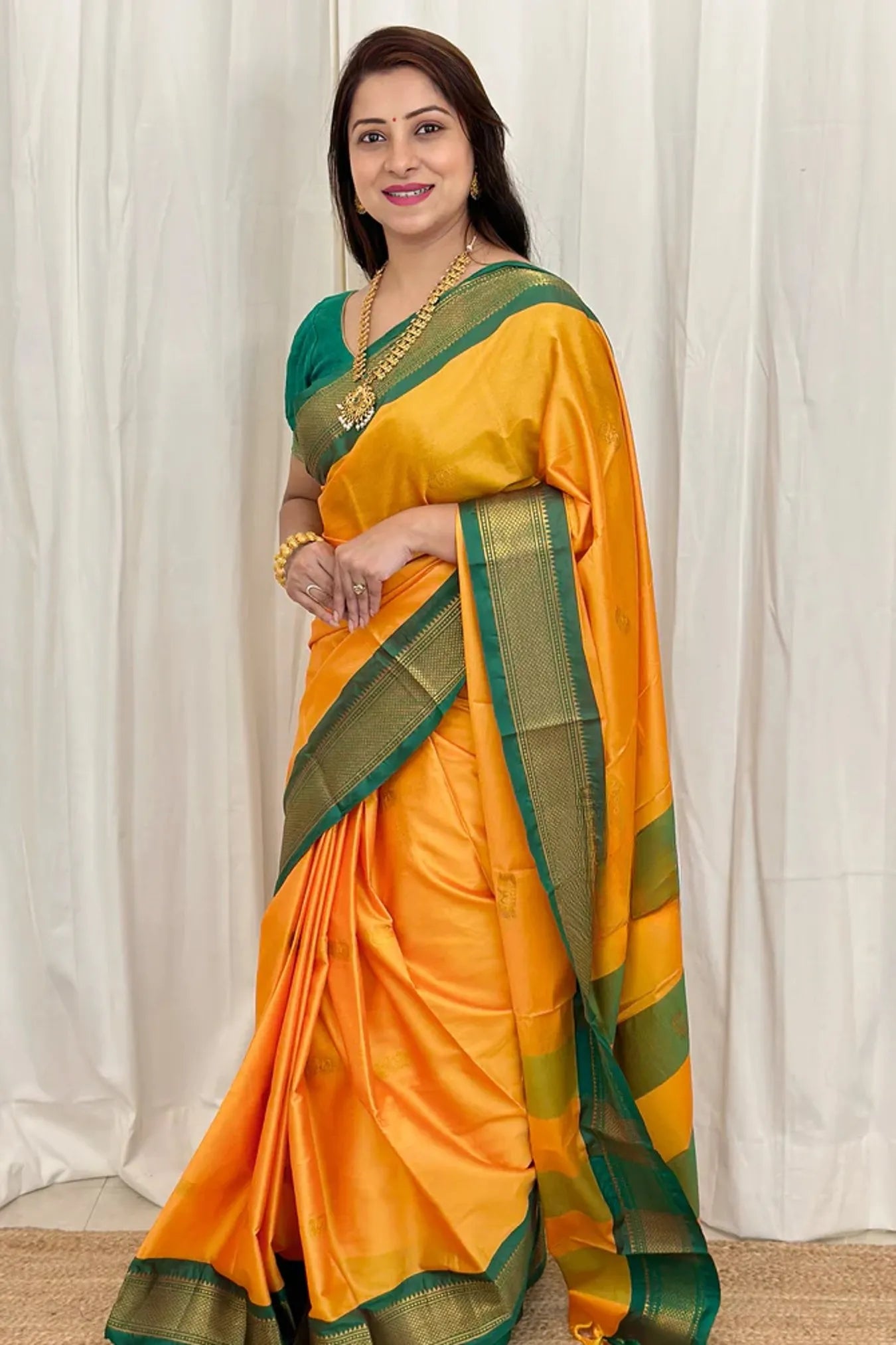 Yellow Colour Kanjivaram Silk Saree
