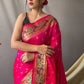 Beautiful Dark Pink Colour Paithani Soft Silk Saree