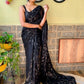 Black Colour Georgette Silk Saree with Beautiful Sequence Work